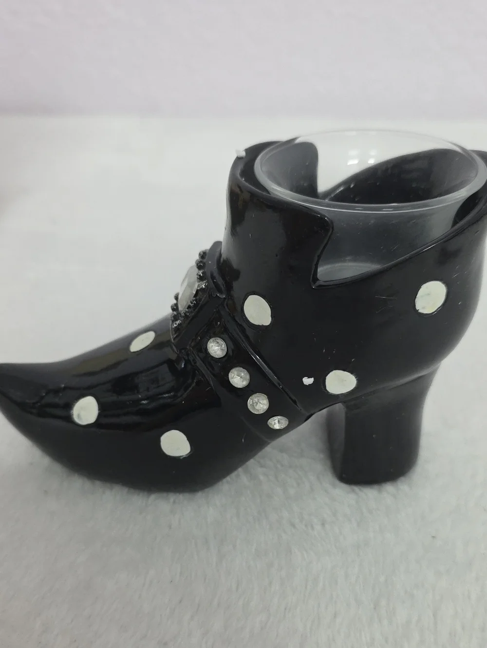 Halloween Witch's Shoe Polka Dot Tealight Candleholder
